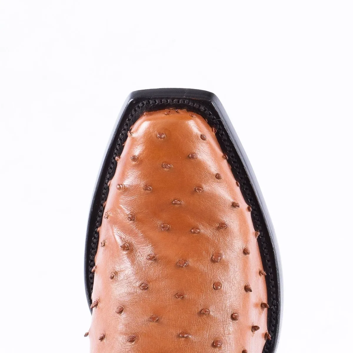 RANCHO SEMENTAL EXOTIC LEATHER Ostrich Cognac Cowboy Boots