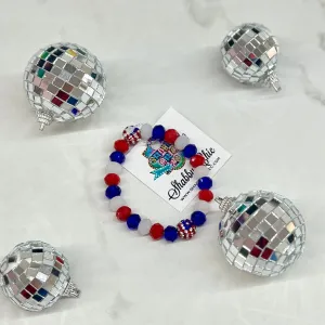 Red White Blue Crystal Bracelets