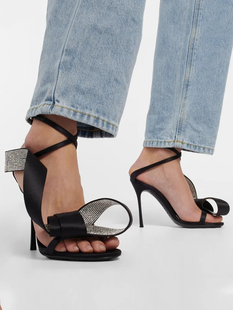 Rhinestone Twisted Pointed Toe Heels