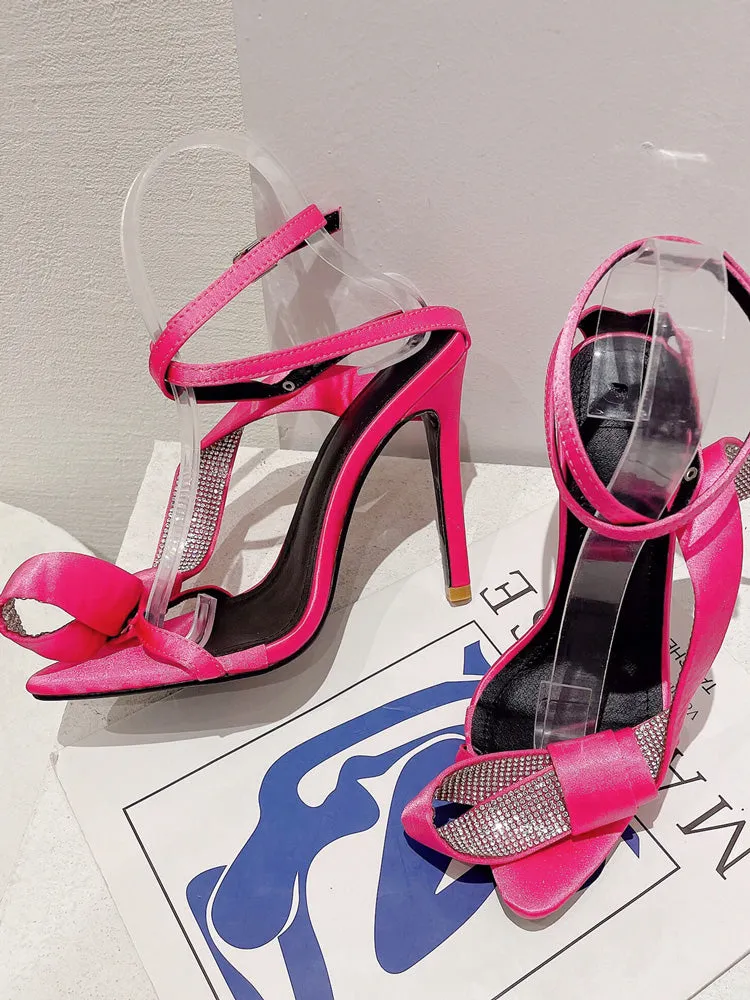 Rhinestone Twisted Pointed Toe Heels