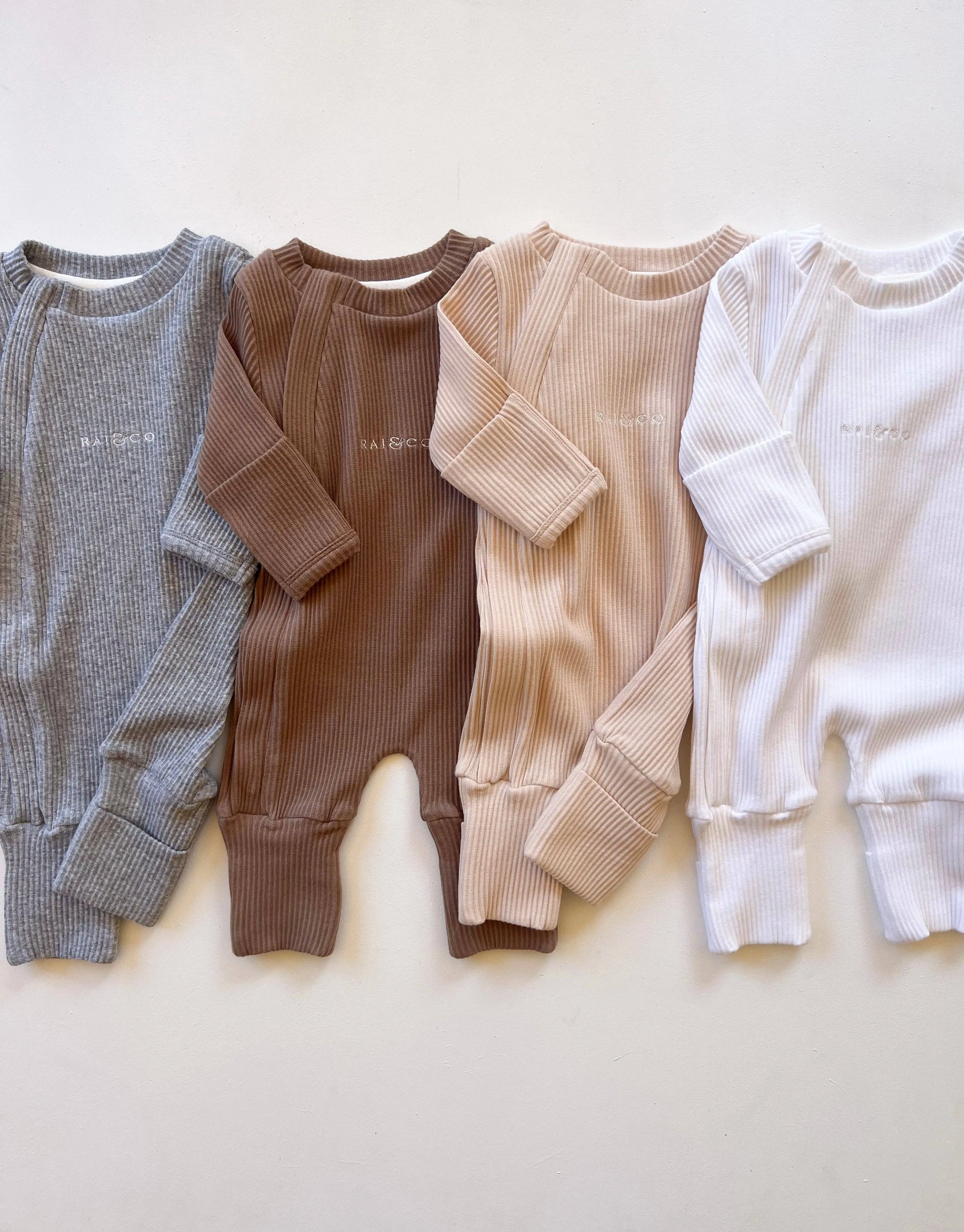 Ribbed Jumpsuits: Grey