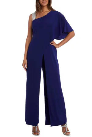RM Richards Studded One Shoulder Overlay Jumpsuit