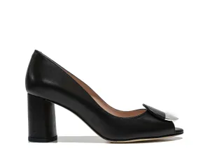 Roberto Serpentini Women's Black Peep Disc Shoe 25407