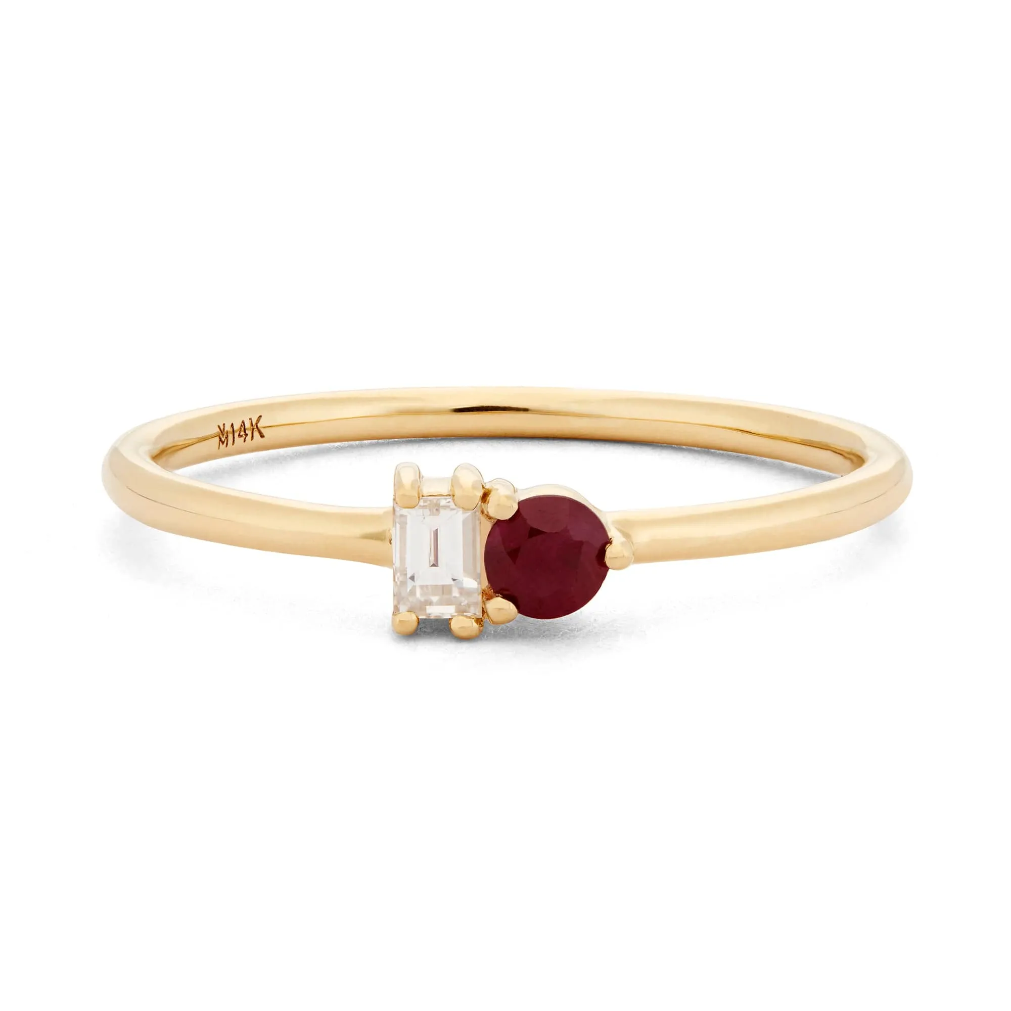 Ruby & Diamond Baguette Ring