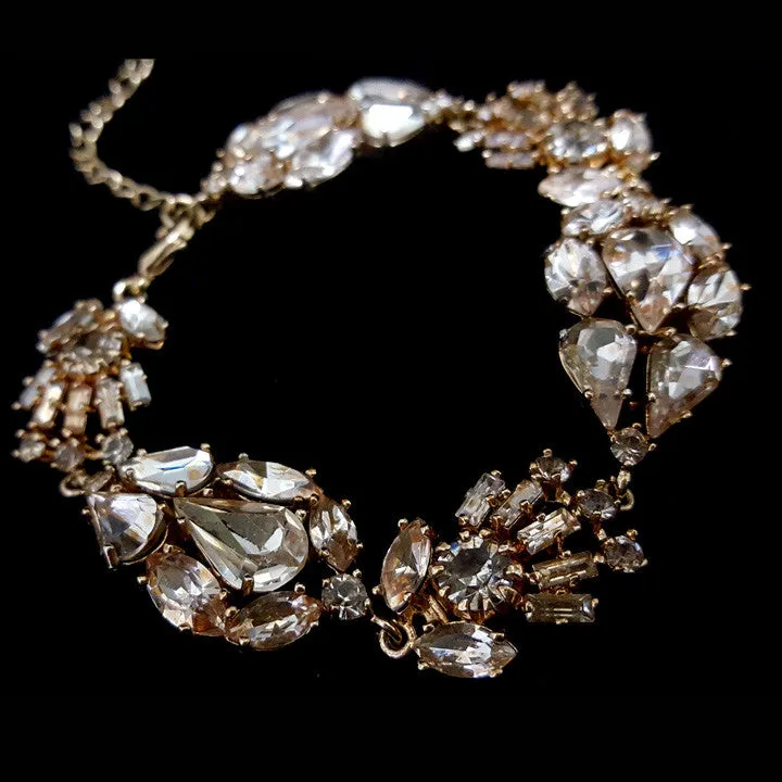 SALE - Bridal bracelet- Viva crystal bracelet - rose gold by Stephanie Browne