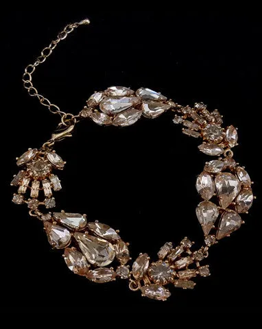 SALE - Bridal bracelet- Viva crystal bracelet - rose gold by Stephanie Browne