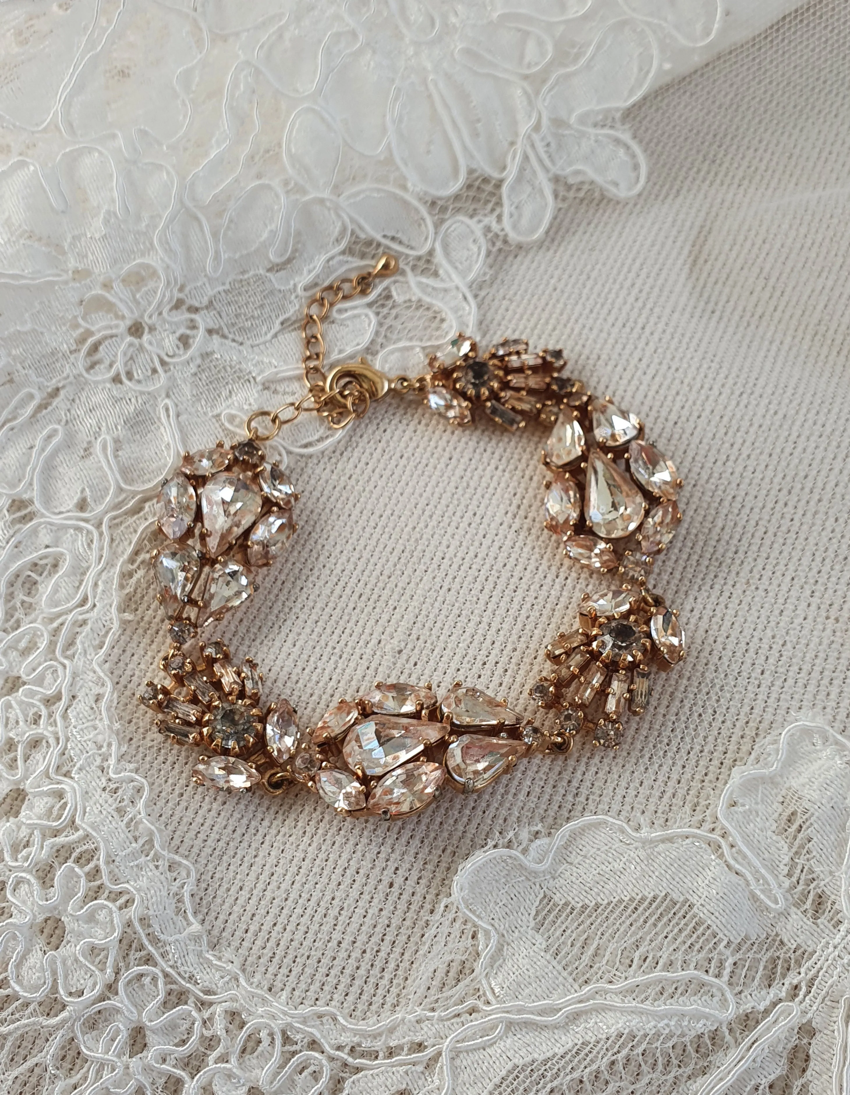SALE - Bridal bracelet- Viva crystal bracelet - rose gold by Stephanie Browne