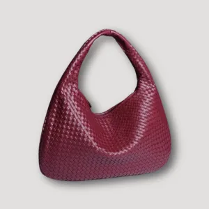 Sandy – Basket Weave Woven Leather Hobo Bag