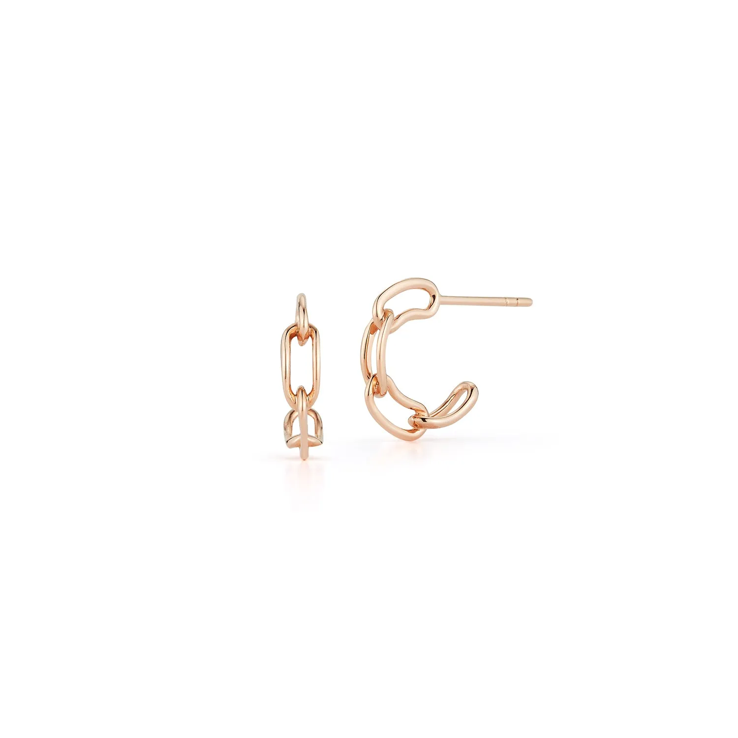 SAXON 18K GOLD CHAIN LINK HUGGIE