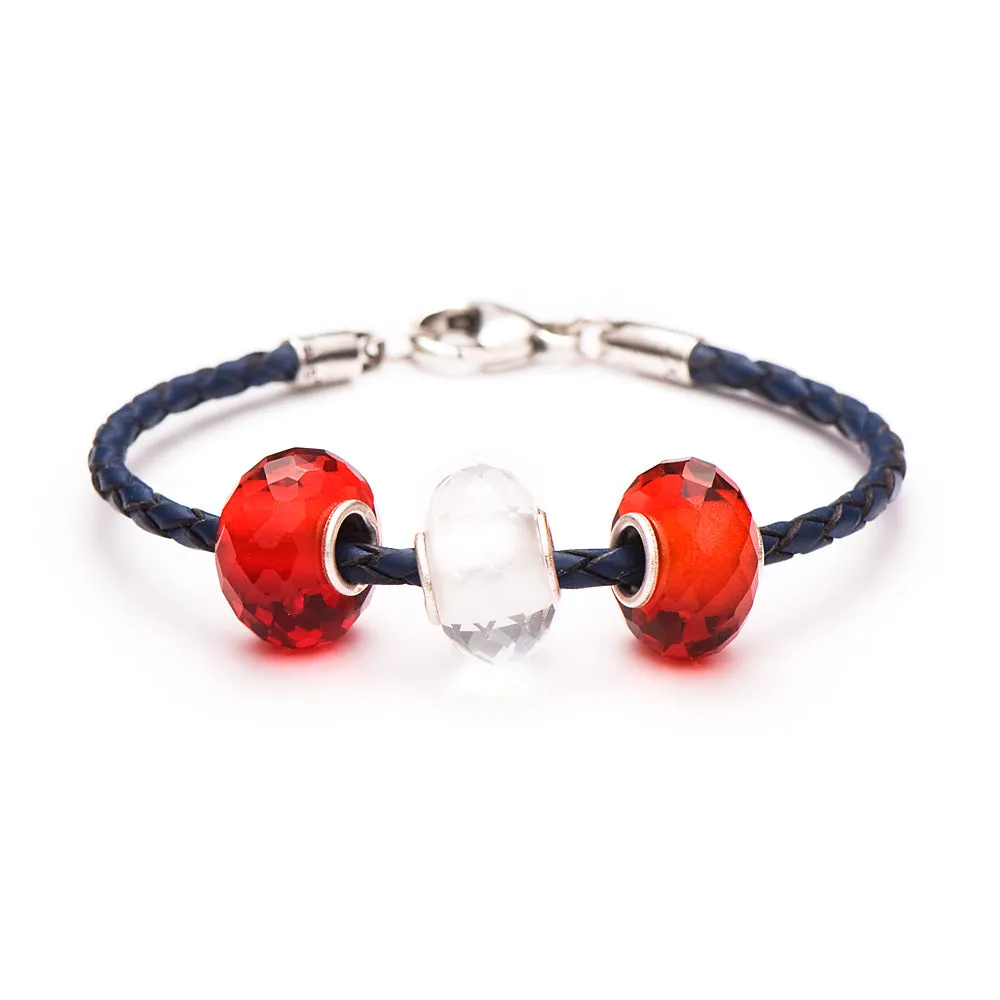 School Spirit Bracelets, Red/White/Blue