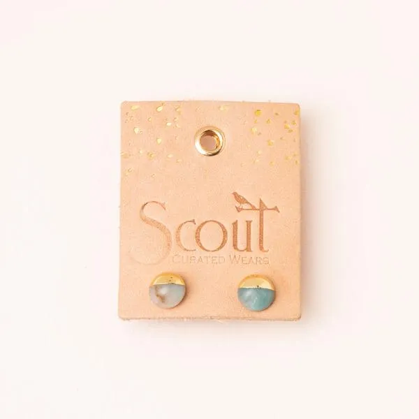 Scout Curated Wears Dipped Stone Stud Earring - Labradorite