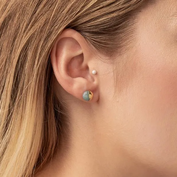 Scout Curated Wears Dipped Stone Stud Earring - Labradorite
