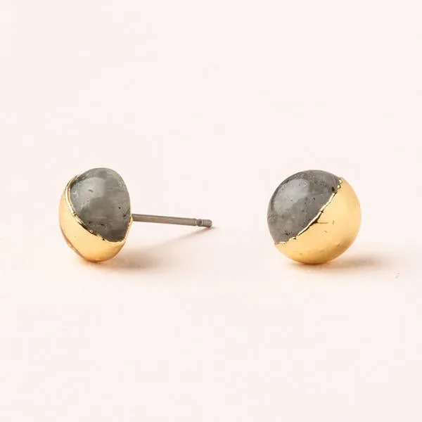 Scout Curated Wears Dipped Stone Stud Earring - Labradorite