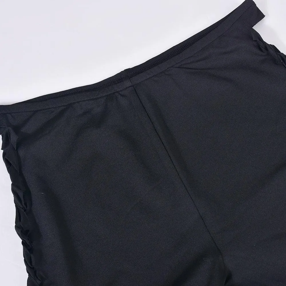 Sexy Punk Gothic Leggings Ripped Design and Bandage Detailing