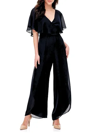 Shelby & Palmer Flutter Sleeve Overlay Jumpsuit
