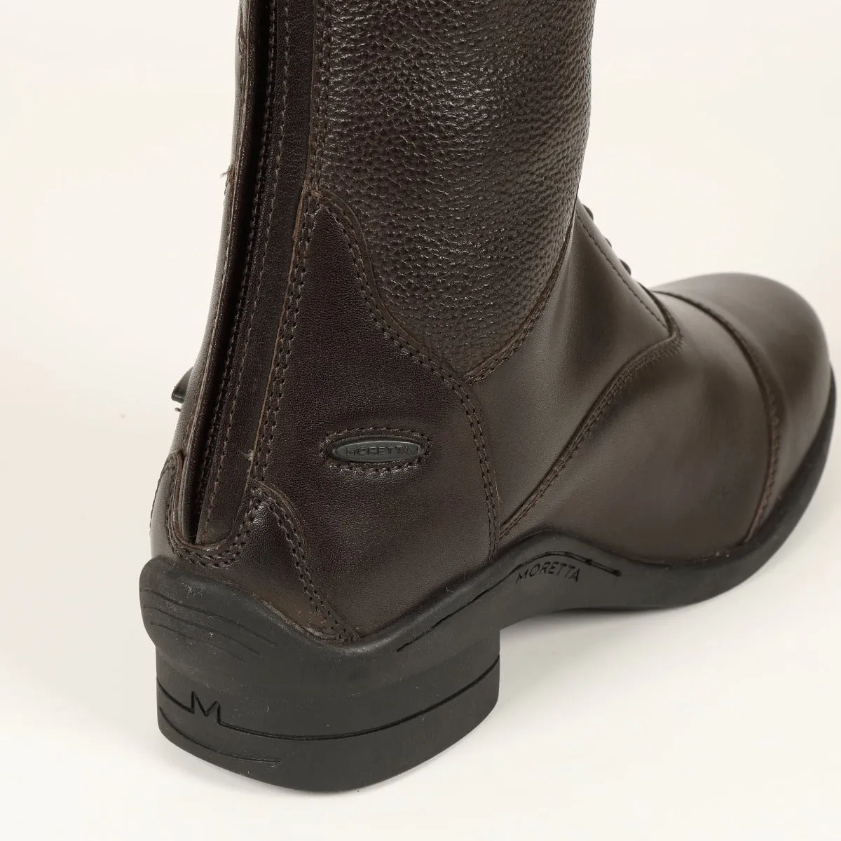 Shires Moretta Brown Gianna Lace Front Long Leather Riding Boots (Regular Height)