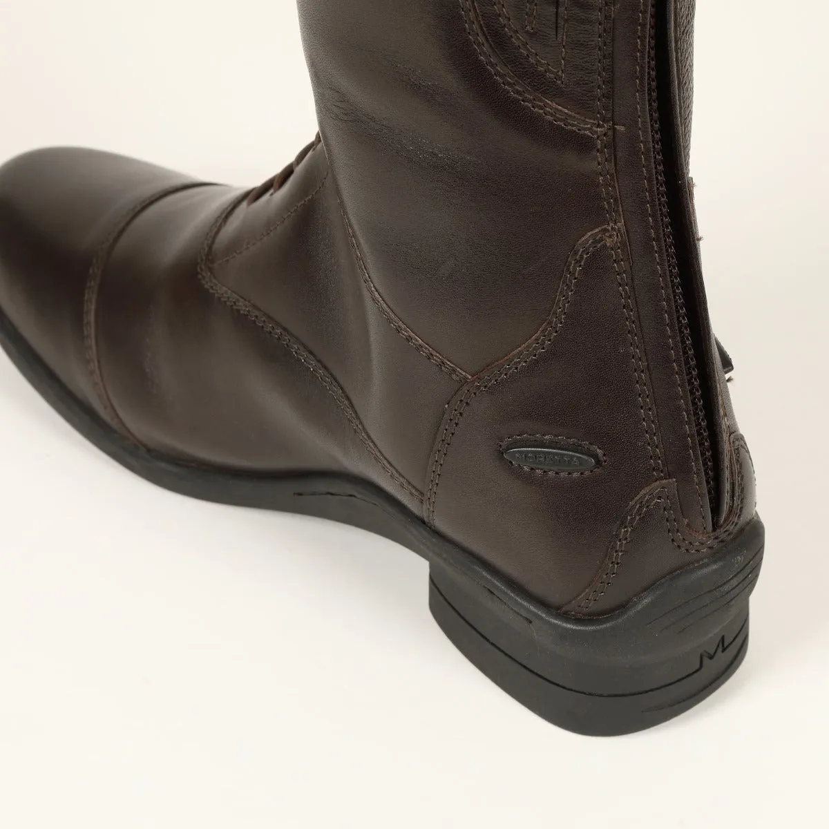 Shires Moretta Brown Gianna Lace Front Long Leather Riding Boots (Regular Height)