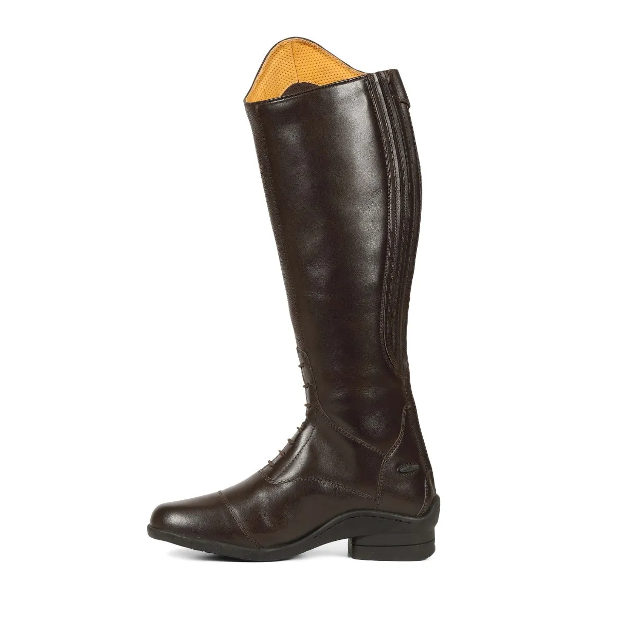 Shires Moretta Brown Gianna Lace Front Long Leather Riding Boots (Regular Height)