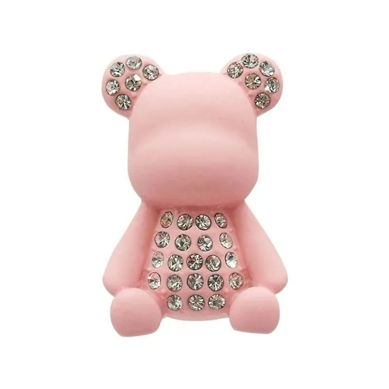 Shoe charm brooch - Yellow teddy with crown