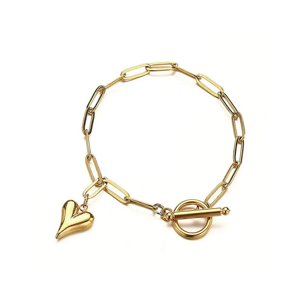 Shop Personalized Heart Paper Clip Chain Bracelets