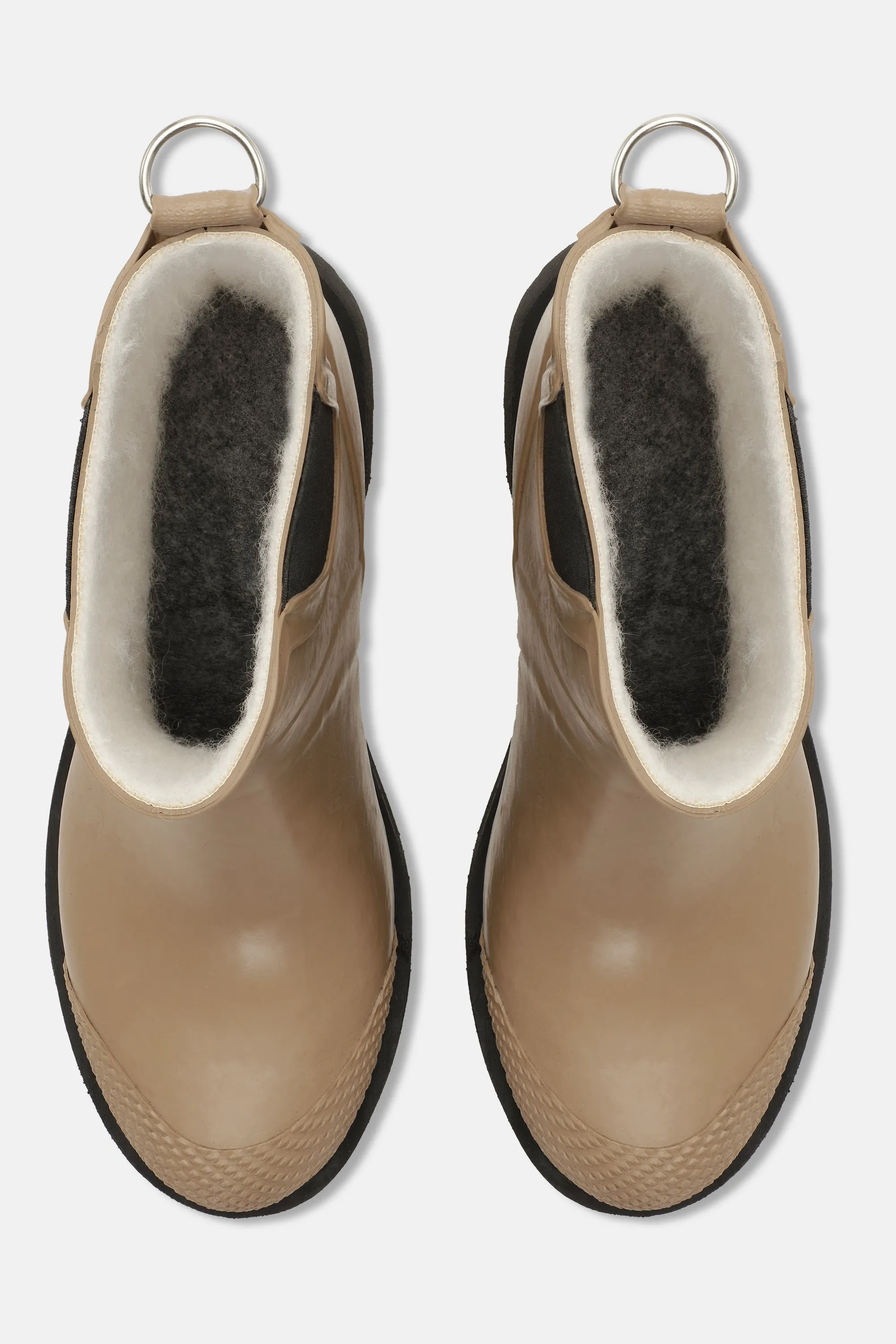 Short Rubber Boots With High Heel - Otter