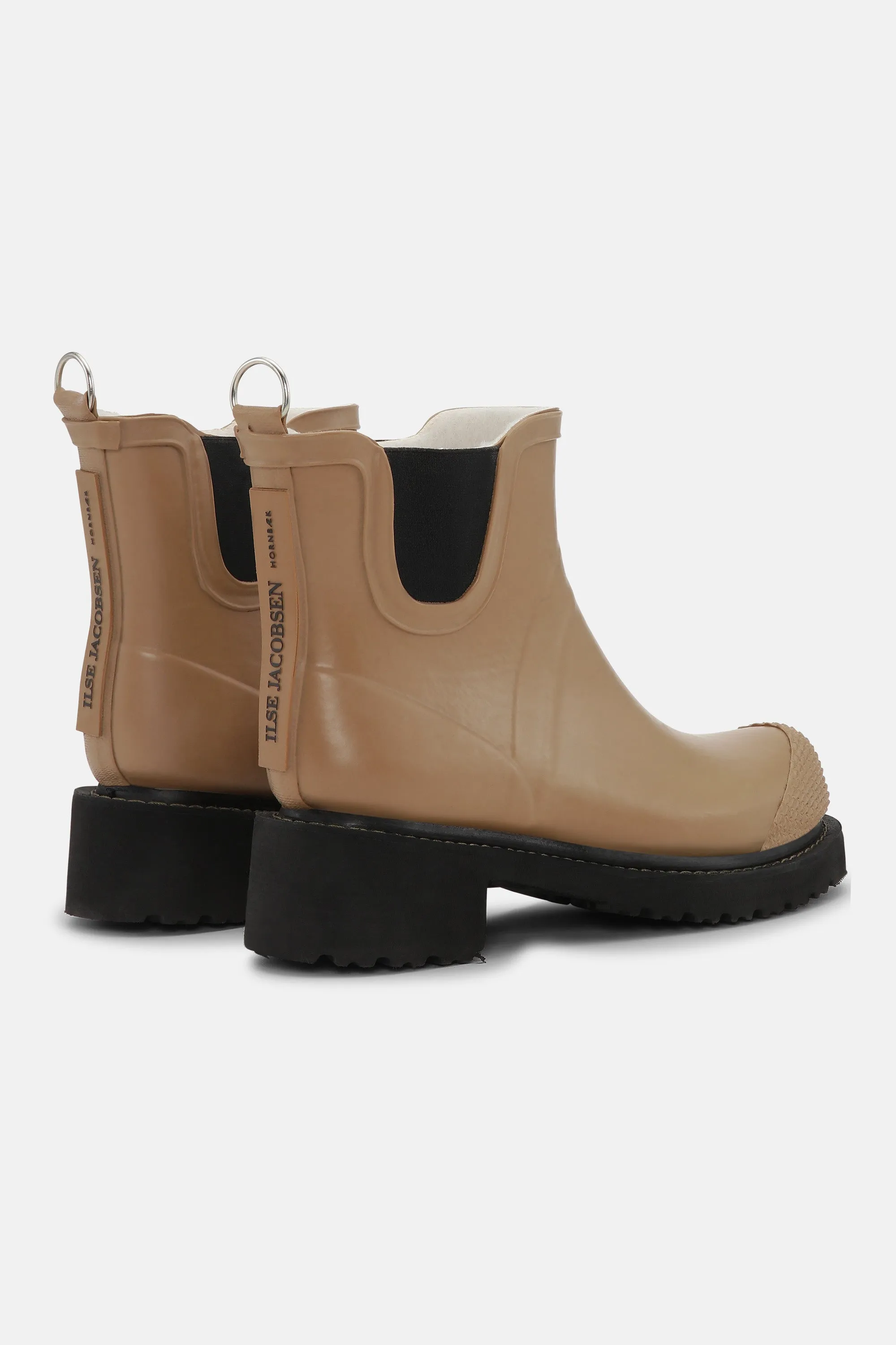 Short Rubber Boots With High Heel - Otter