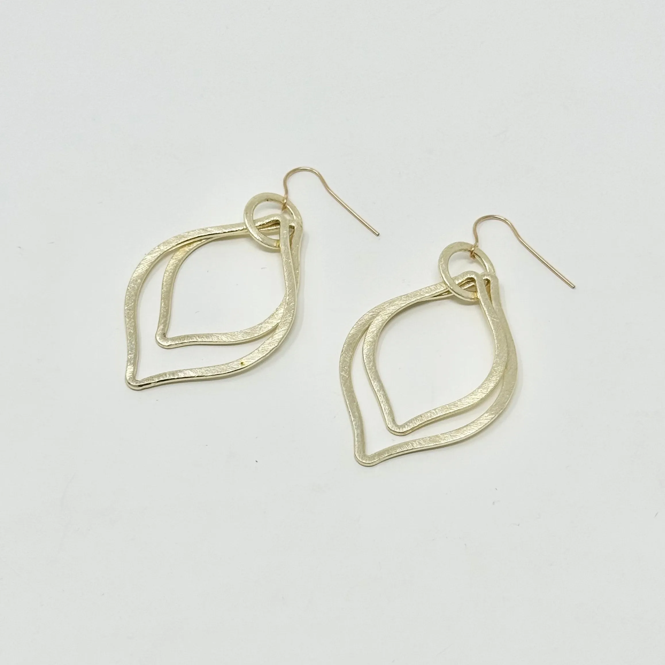 Sierra Brushed Layered Teardrop Earrings | Gold