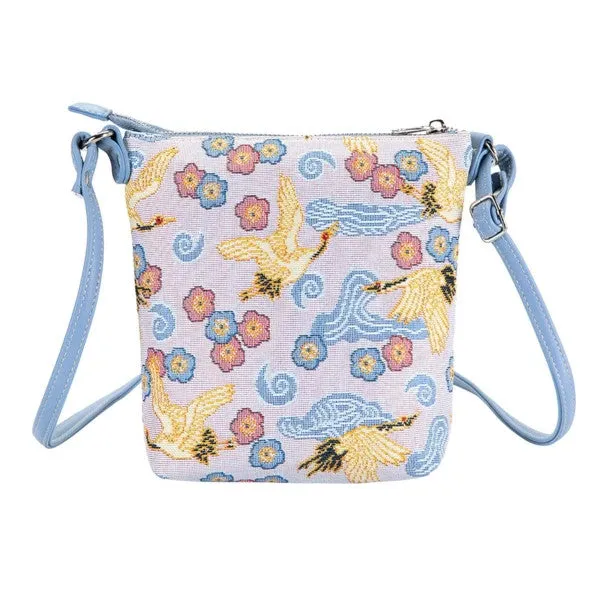 Signare Japenese Crane Sling Crossbody Handbag