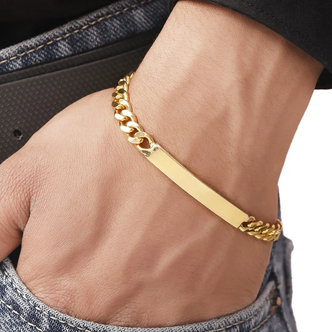 Signature Shine Gold Plated 925 Sterling Silver Men's Bracelet