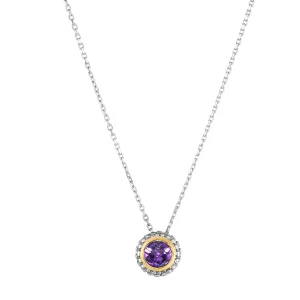 Silver & 18K Gold Prosecco Amethyst Pendant