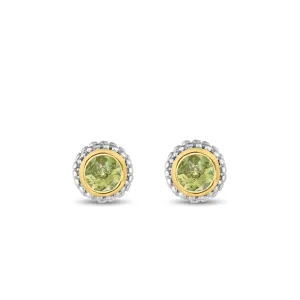 Silver & 18K Gold Prosecco Peridot Stud Earrings