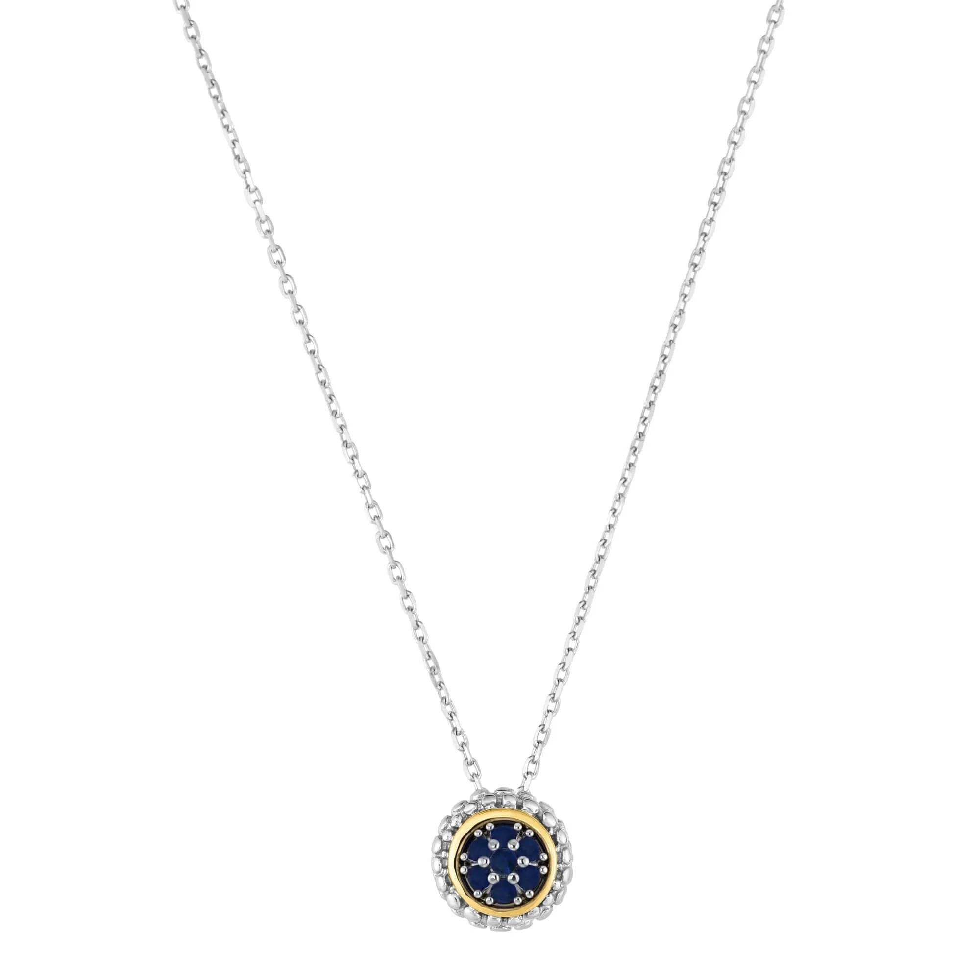 Silver & 18K Gold Prosecco Sapphire Pendant