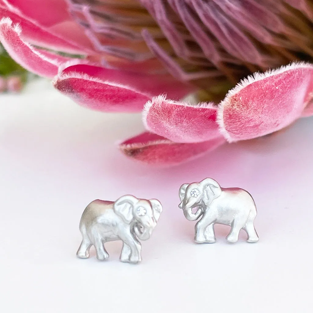 Silver Elephant Earrings
