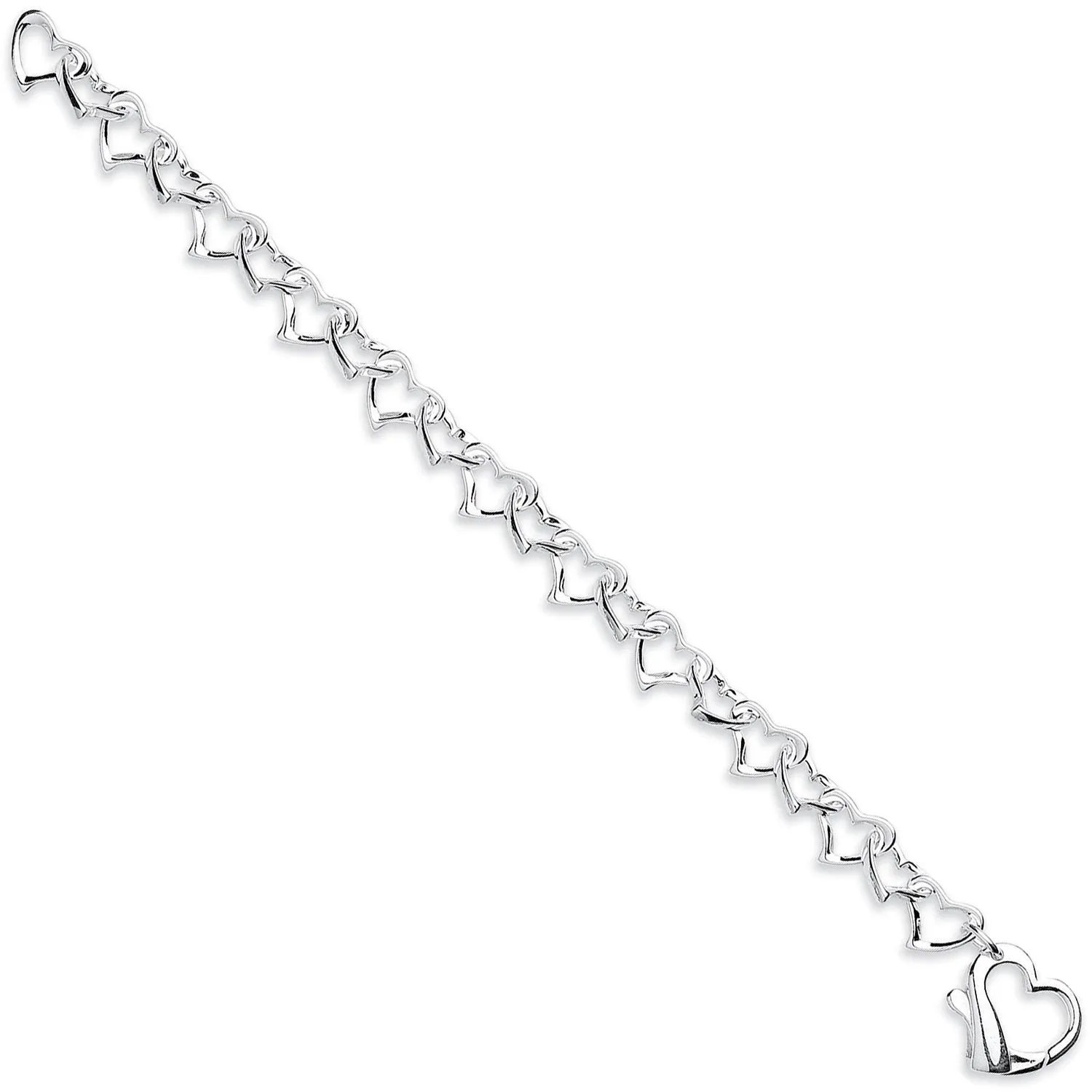 Silver Heart Link Bracelets
