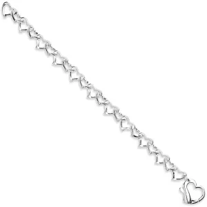Silver Heart Link Bracelets