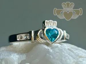 Silver Ladies Birthstone Ring - March