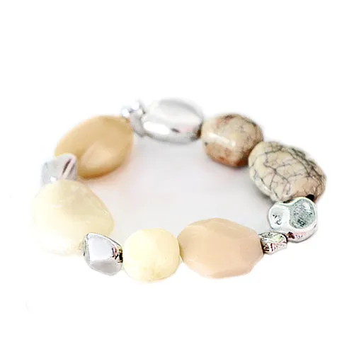 SILVER NATURAL BRACELET  #SB29572_S-NATURAL (MD4)