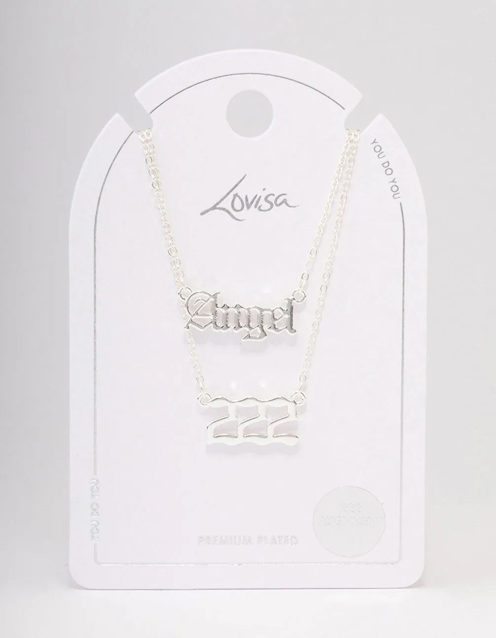 Silver Plated Angel Number '222' Necklace Pack