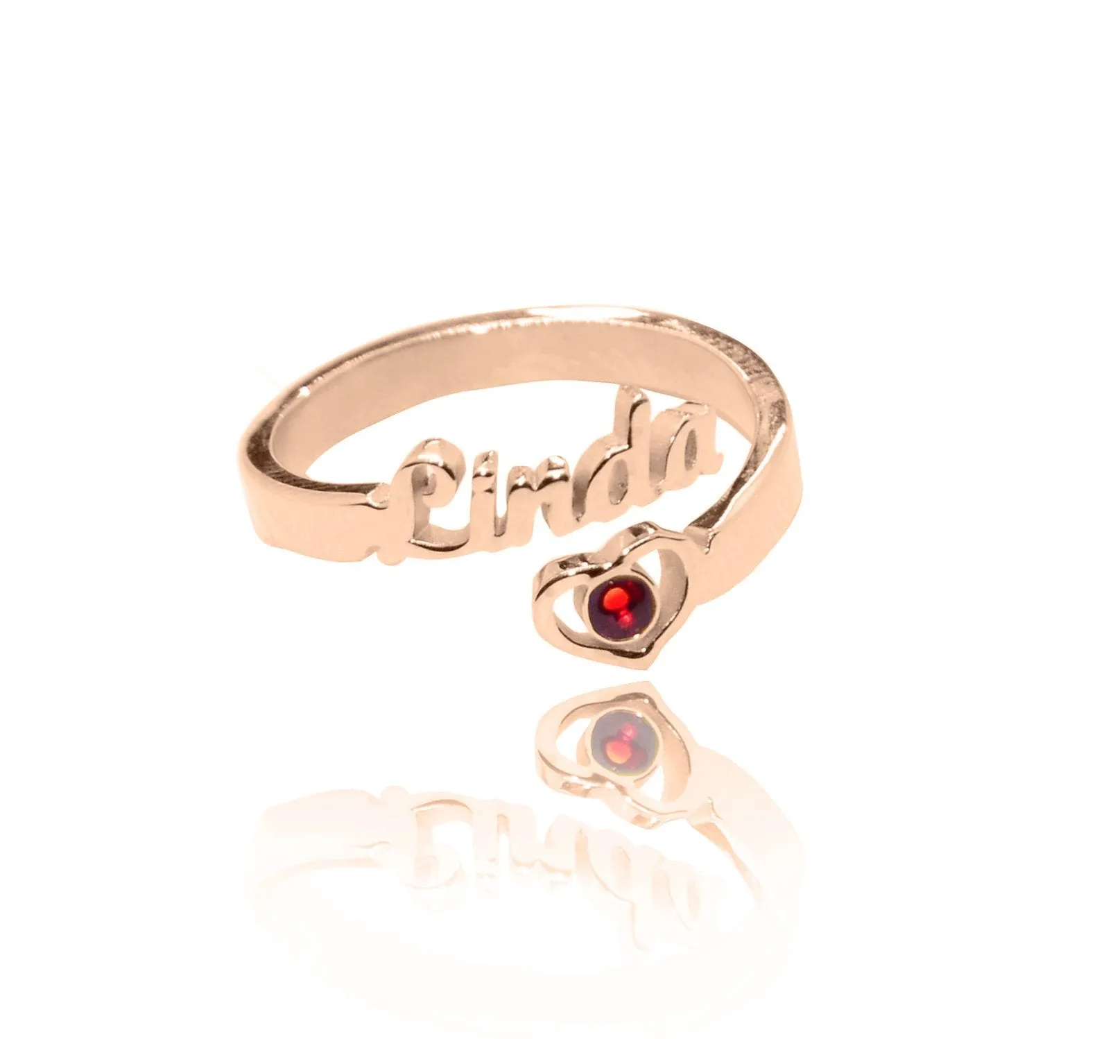 Single Name Ring (Birthstone Optional)