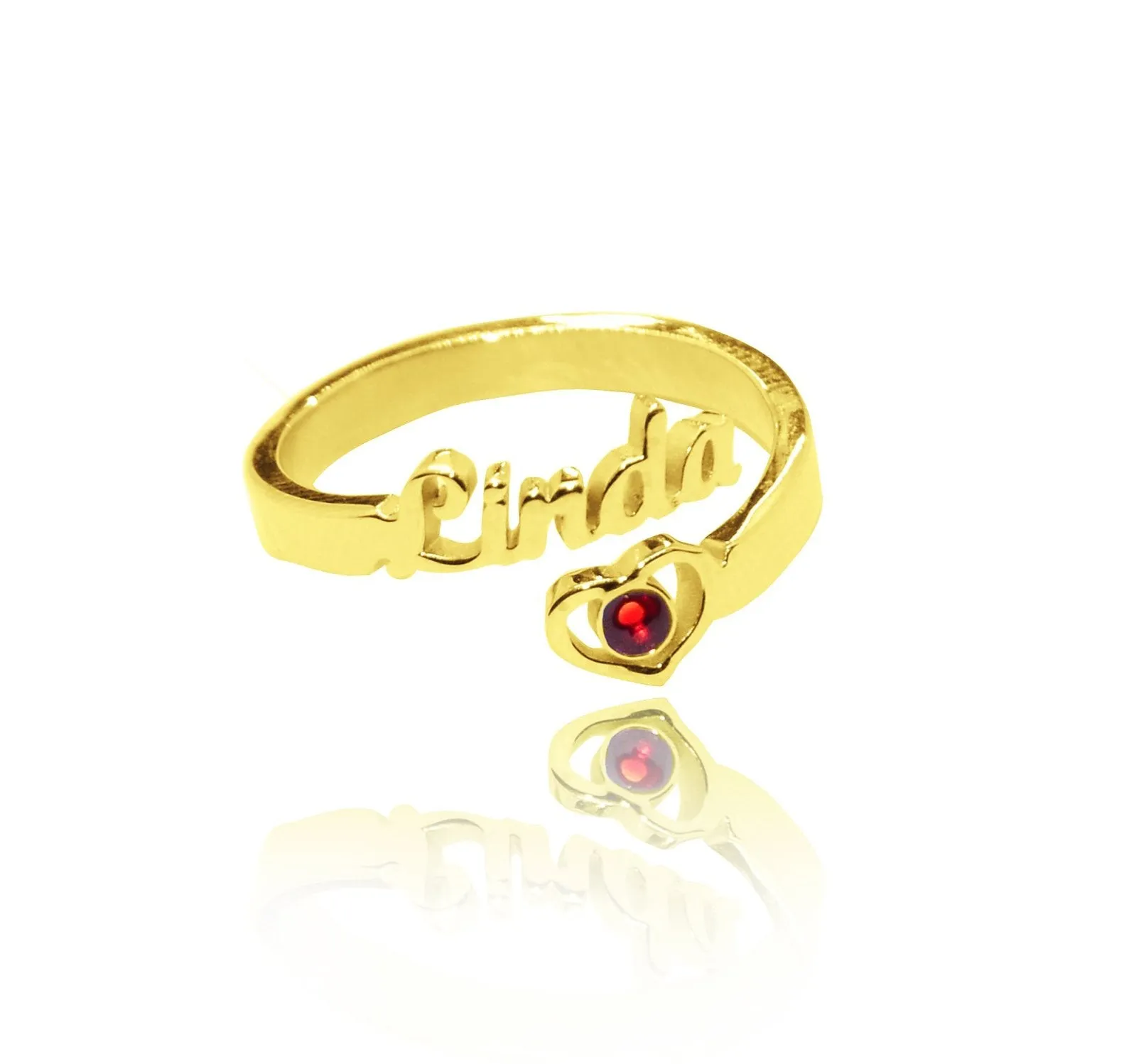 Single Name Ring (Birthstone Optional)