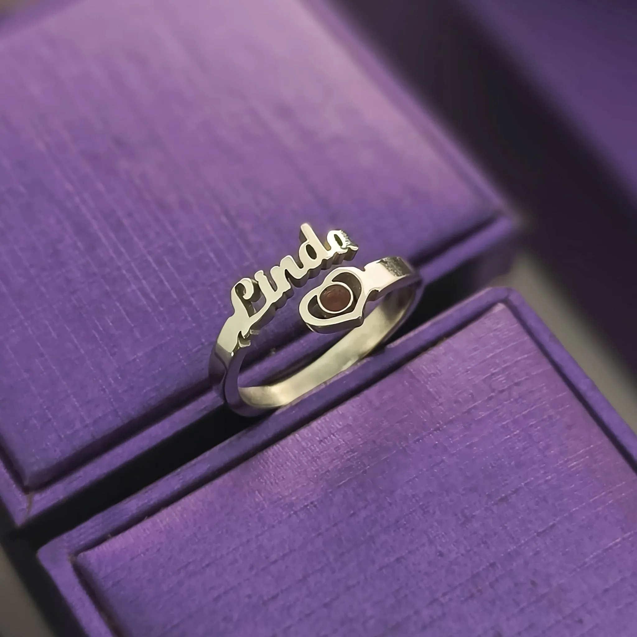 Single Name Ring (Birthstone Optional)