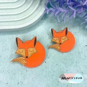 Sleeping Fox Brooch - Various Sizes