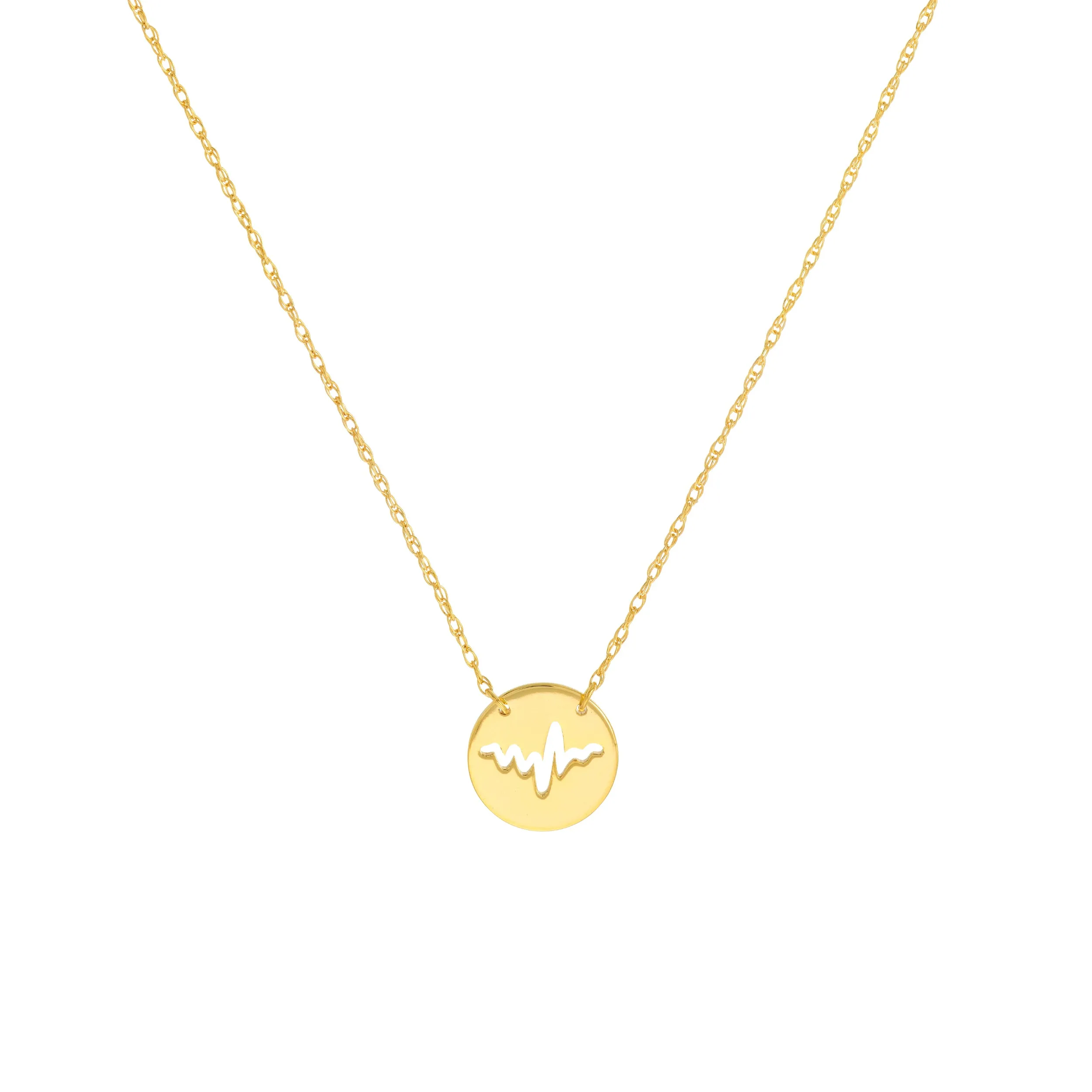 So You Cutout Heartbeat Mini Disc Adjustable Necklace