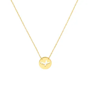 So You Cutout Heartbeat Mini Disc Adjustable Necklace