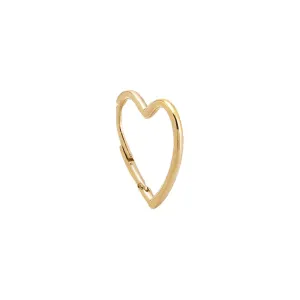 Solid Open Heart Huggie Earring 14K