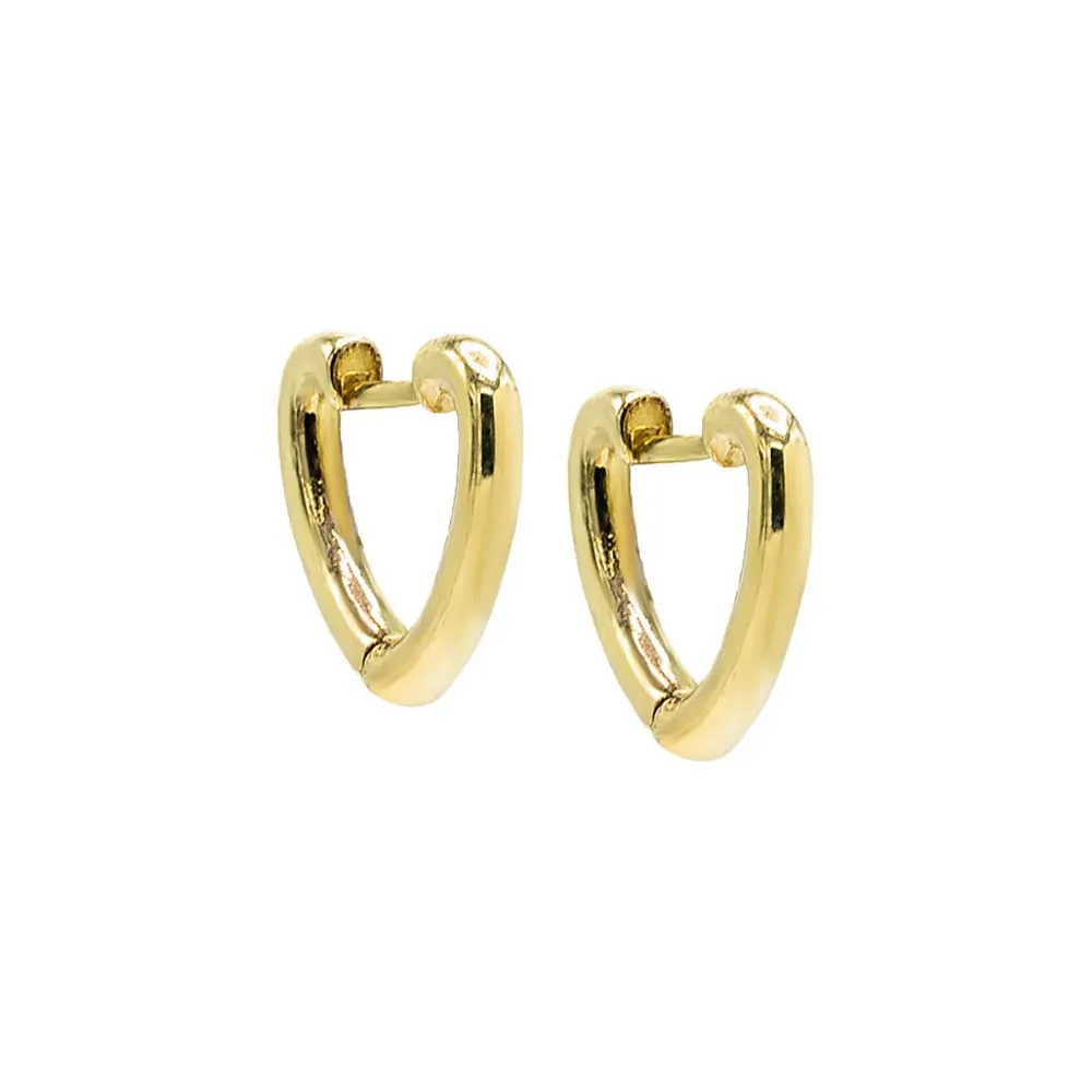 Solid Open Heart Huggie Earrings