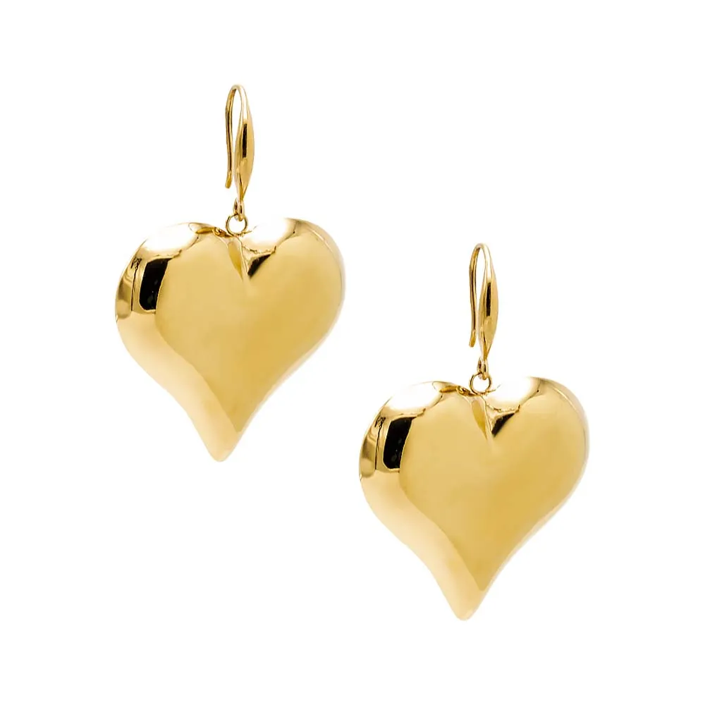Solid Puffy Dangling Huggie Earring