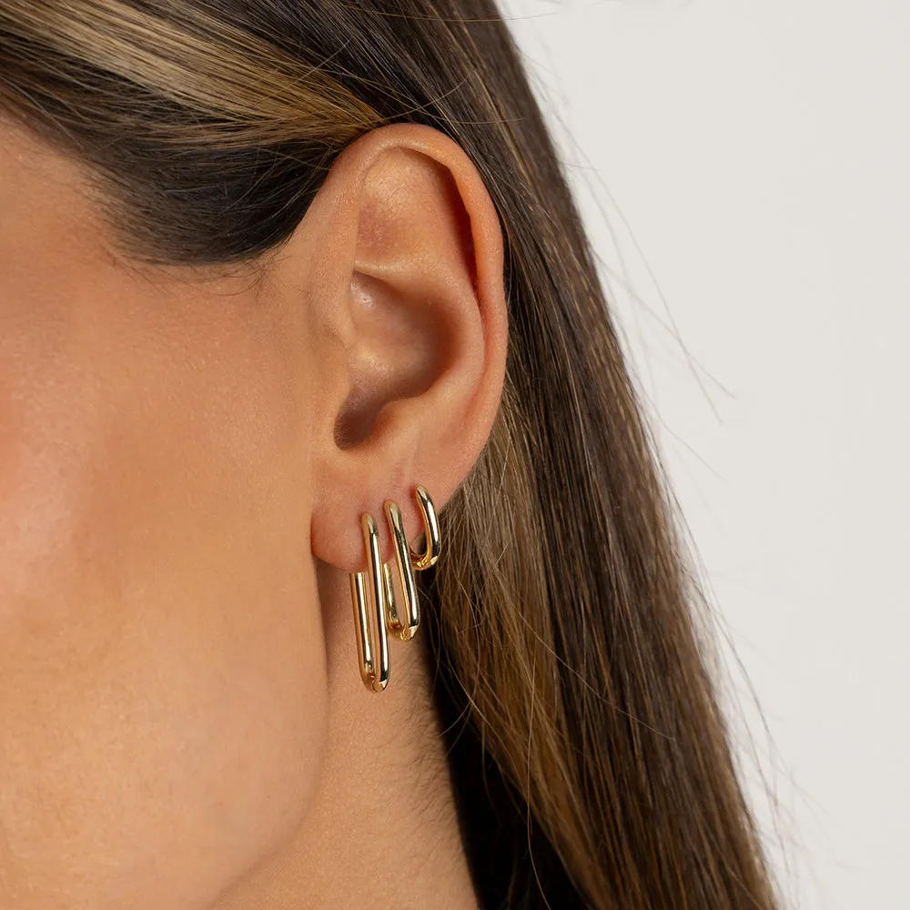 Solid Thin U-Shape Huggie Earring