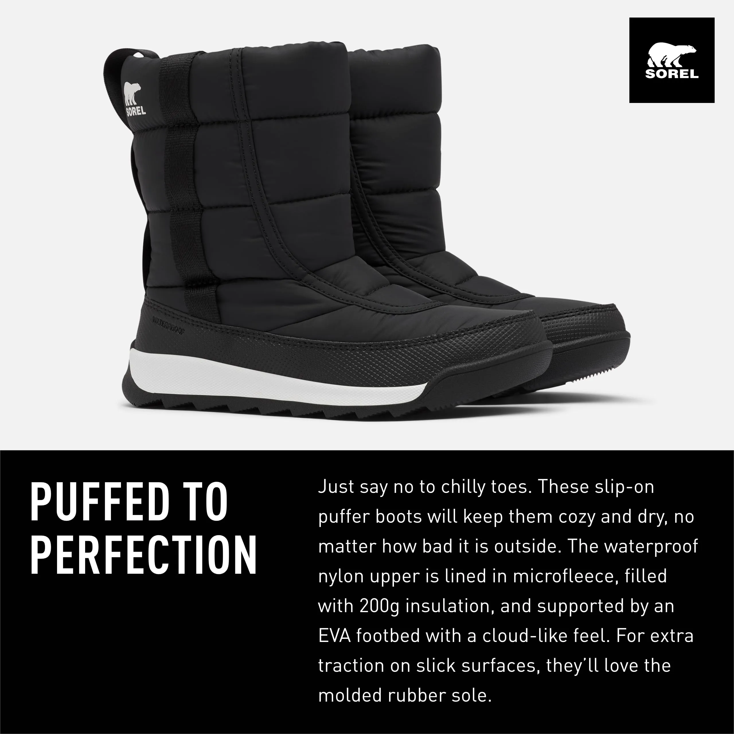 Sorel Boy's Snow Boot, Black, 3 UK Child