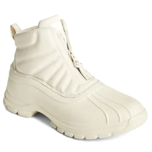 Sperry Women's Duck Float Zip Seacycled Snow Boot, Ivory, 7